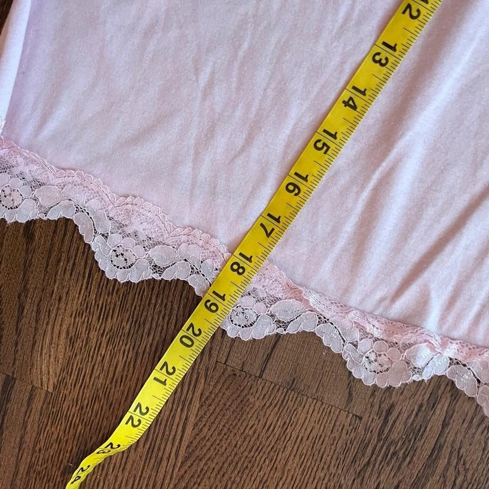 y2k pink lace trim bow detail tank small - Picture 4 of 5